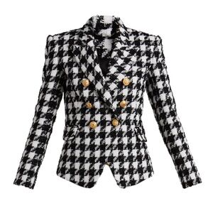 NWT Balmain houndstooth Tweed Blazer size 38FR (6US)